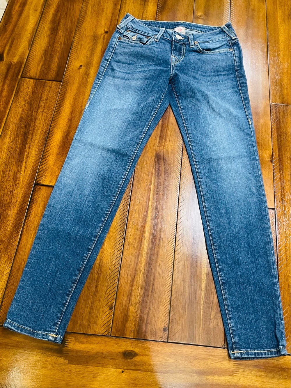 True Religion Skinny Jeans in Mid-Blue Wash